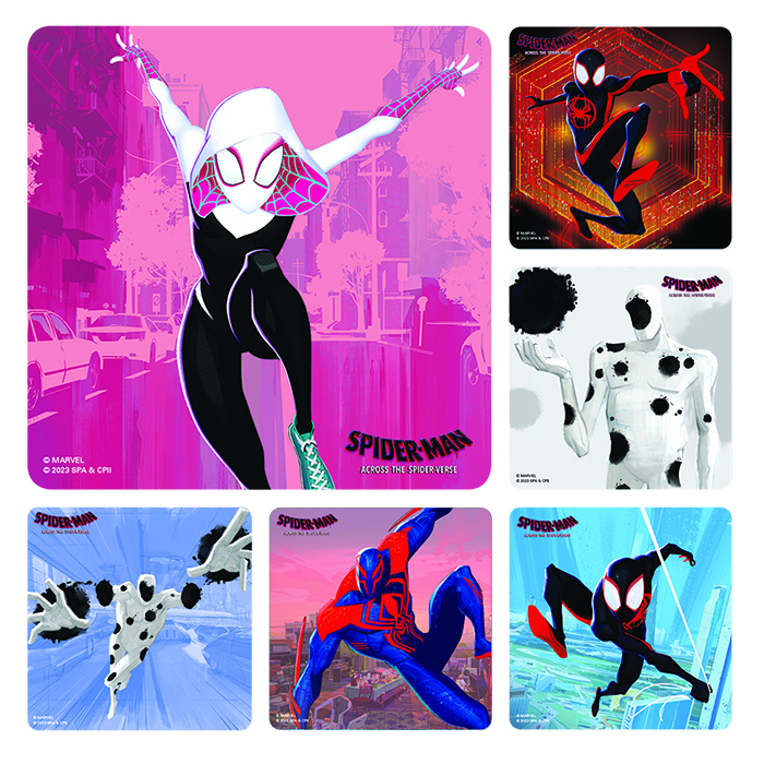 SpiderMan Across the Spiderverse Stickers 100/roll (32817)